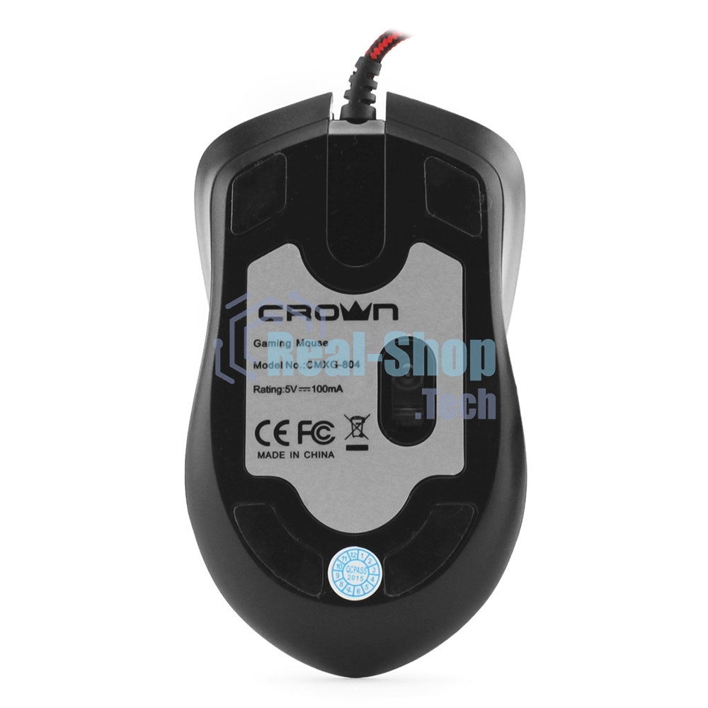 Мышь проводная Crown Gaming CMXG-804 черный, 2000 dpi, USB, кнопки - 9