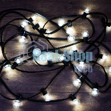 Гирлянда Neon-night LED Galaxy Bulb String 10м, черный каучук, 30 лампx6 LED белый, влагостойкая IP65