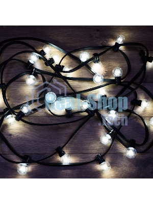 Гирлянда Neon-night LED Galaxy Bulb String 10м, черный каучук, 30 лампx6 LED белый, влагостойкая IP65