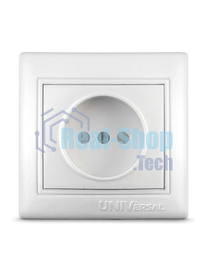 Розетка 1-м СП Севиль 16А IP20 защ. шторки без заземл. бел. Universal С0047
