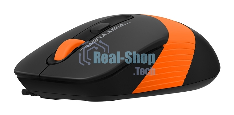 Мышь проводная A4Tech Fstyler FM10 черный/оранжевый, 1600 dpi, USB, кнопки - 4