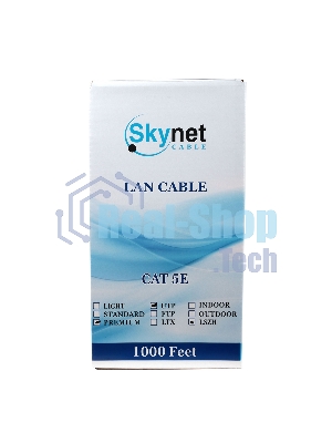 Кабель SkyNet Light FTPнг-LSZH 4x2x0,46, низкое дымовыделение, нулевое содержание галогенов, медный, FLUKE TEST, кат.5e, однож., 305 м, box, оранжевый