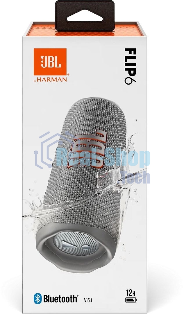 Портативная акустика JBL Flip 6 серый, Bluetooth 5.1