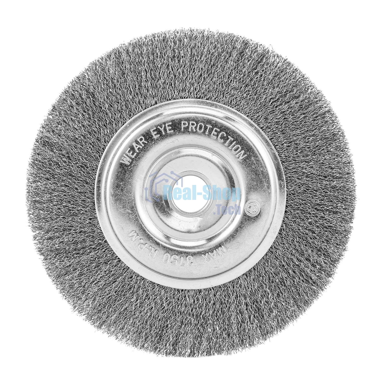 Щетка для УШМ Сибртех, 200 мм, посадка 22,2 мм, плоская, витая проволока