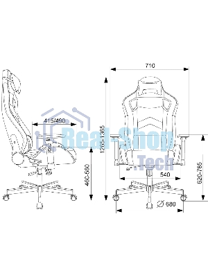 Кресло Knight Gladiator черный, экокожа, 120 кг, механизм качания