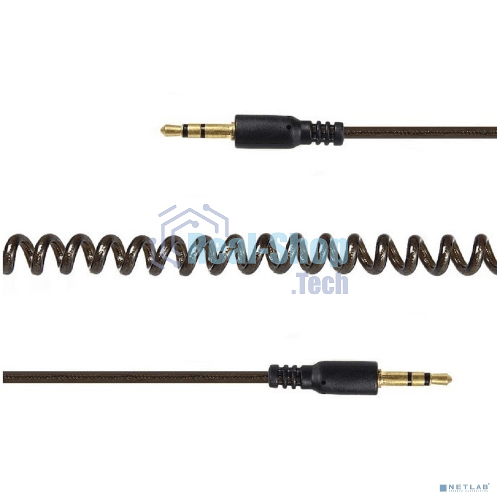 Кабель аудио Cablexpert CCA-405-6, Jack3.5 - Jack3.5, 2м, спиральный