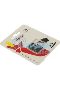 Флеш карта Netac P500 ECO 32Gb MicroSDHC C10 up to 80Mb/s, retail pack with SD Adapter