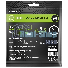 Кабель аудио-видео Cactus CS-HDMI.1.4-3 HDMI (m)/HDMI (m) 3м. позолоченные контакты черный