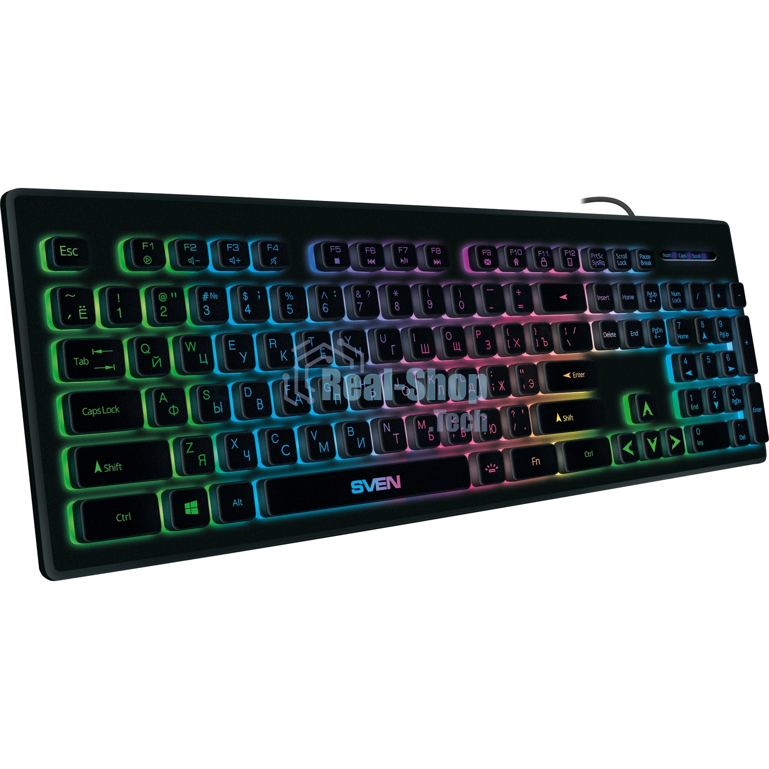 Клавиатура SVEN KB-C7500EL проводная, USB Type-A, чёрный