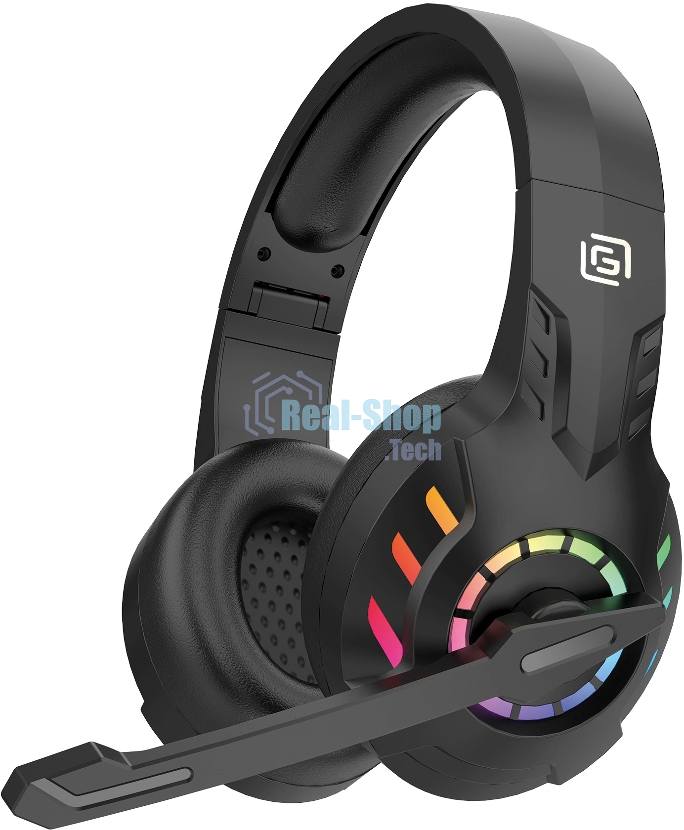 Гарнитура Oklick HS-L420G чёрный, беспроводная + проводная, Bluetooth, до 30 ч, подсветка