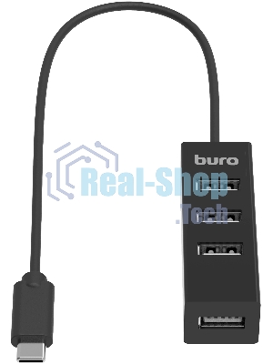 USB-концентратор Buro BPH-C-1906, USB-C, USB 2.0 4 порта, USB