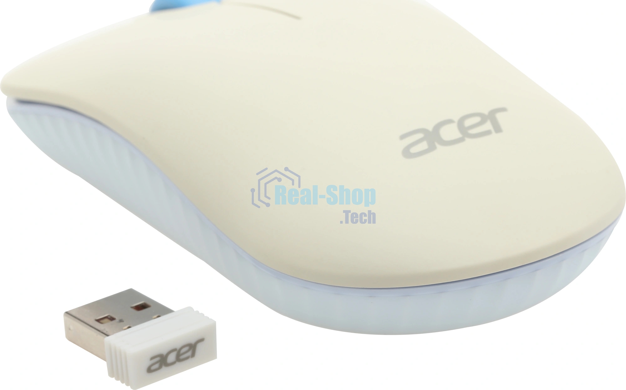 Комплект клавиатура + мышь Acer OCC205 беспроводной USB, 1200 dpi, белый/голубой