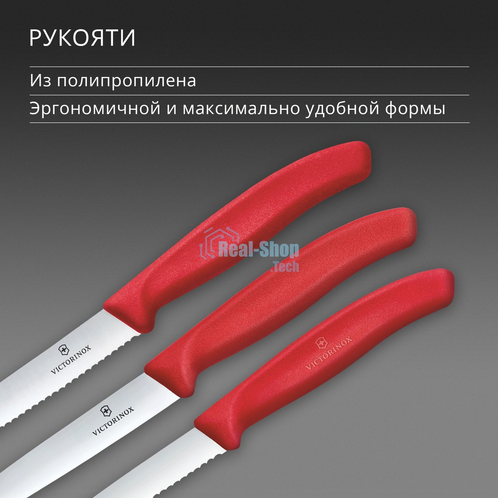 Набор ножей кухонных Victorinox Swiss Classic 6.7111.34C1 для овощей компл.:3предм. красный европодвес