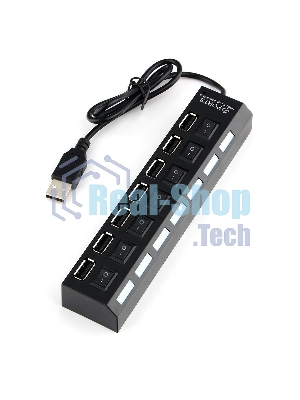 USB-концентратор USB 2.0 Gembird UHB-U2P7-02, 7 портов, питание, блистер