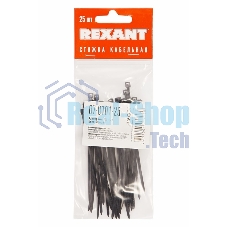 Хомут-стяжкa нeйлонoвая Rexant 100x2,5 мм, черная, упаковка 25 шт.