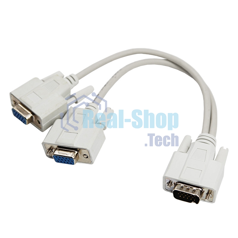 Переходник штекер Rexant VGA - 2 гнезда VGA, провод