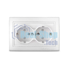 Розетка 2-м СП Севиль защ. шторки с заземл. бел. UNIVersal С0050