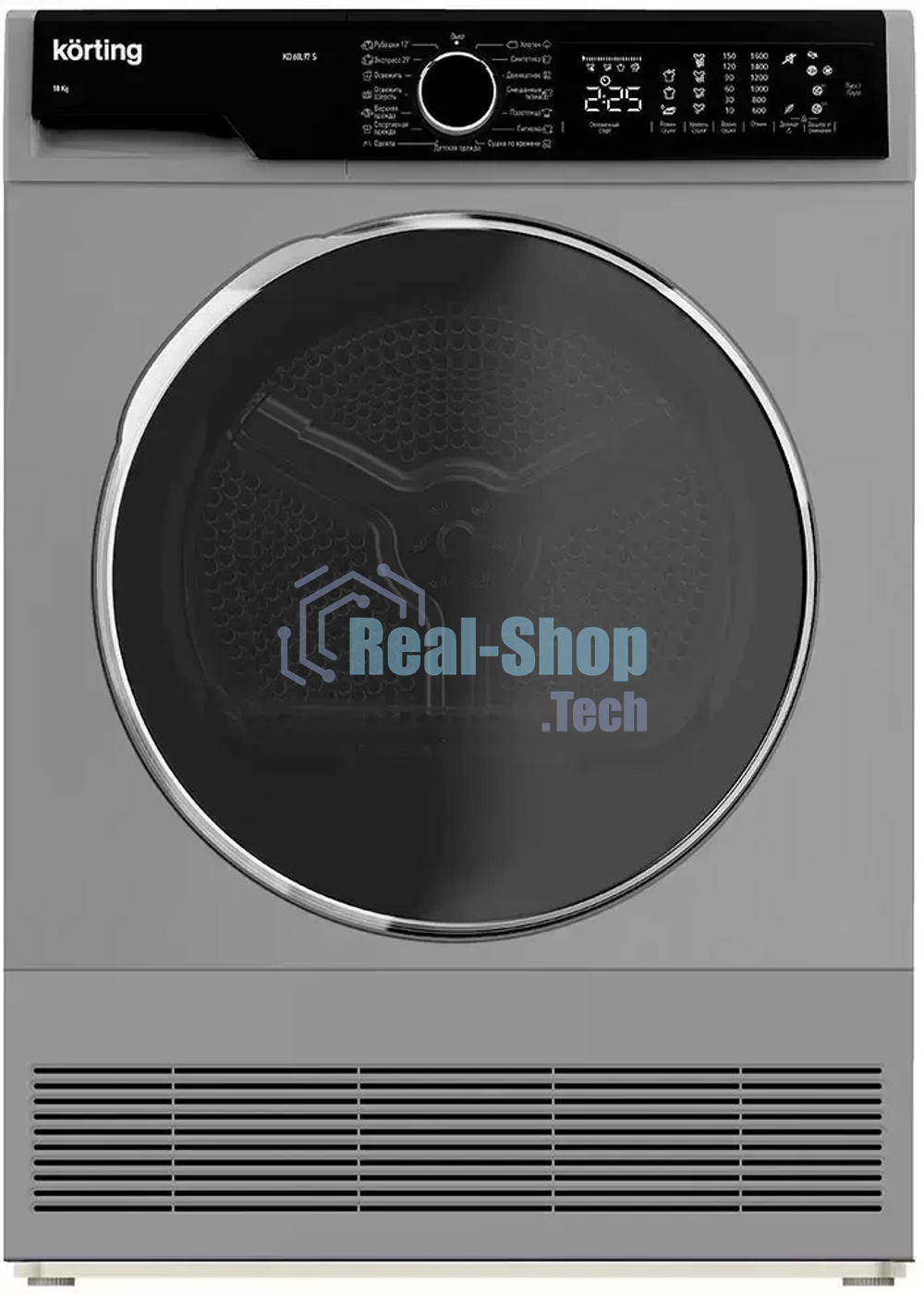 Сушильная машина Korting KD 60L97 S серебристый, 10 кг, сушка - конденсационная, программ - 15, 59.6 x 84.5 x 64 см