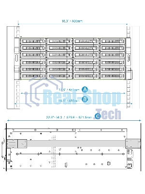 Направляющие для сетевого хранилища RAIL-A02-90 для TS-EC2480U-RP