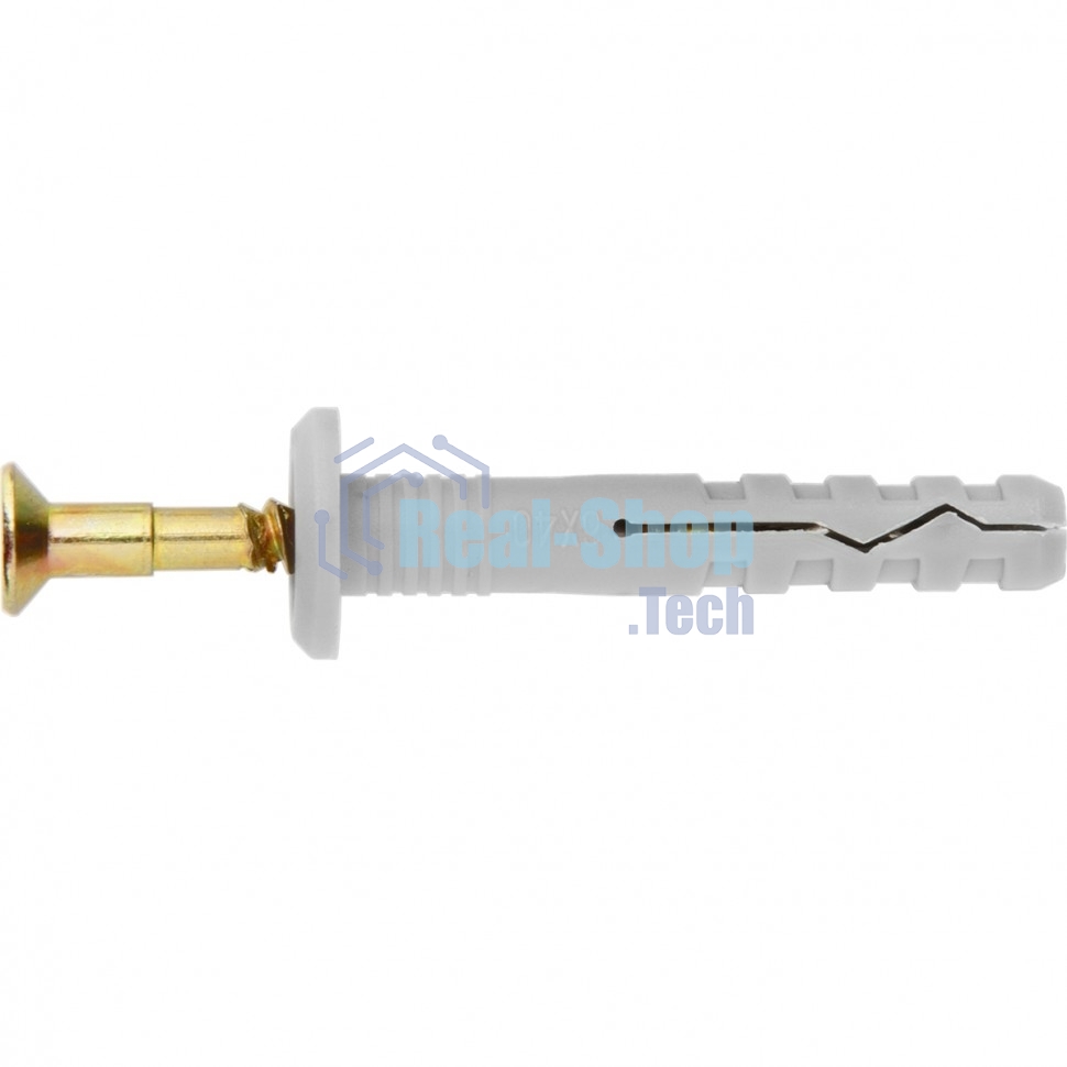 Дюбель-гвоздь Сибртех полипропиленовый грибовидный бортик 6 х 40 мм, 200 шт.