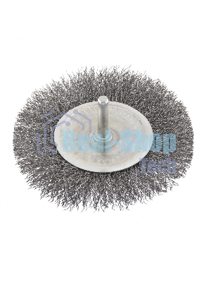 Щетка для дрели Сибртех 100 мм, плоская со шпилькой, витая проволока 0,3 мм