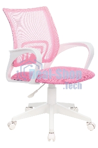 Кресло компьютерное Бюрократ CH-W695NLT TW-06A TW-13A розовый, сетка/ткань, крестовина пластик, пластик белый