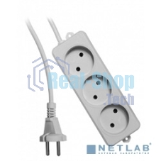 Удлинитель Гарнизон EL-NL3-W-2, 3 розетки допустимый ток 10А, длина 2 м.