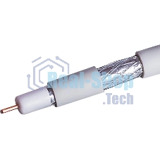 Кабель коаксиальный RG-6 CCS 1.02 (21проц.)/FPE/Al-Pet-Al Foil Unbonded/Al 64х0.12/PVC RW белый (уп.100м) Net.On 109L