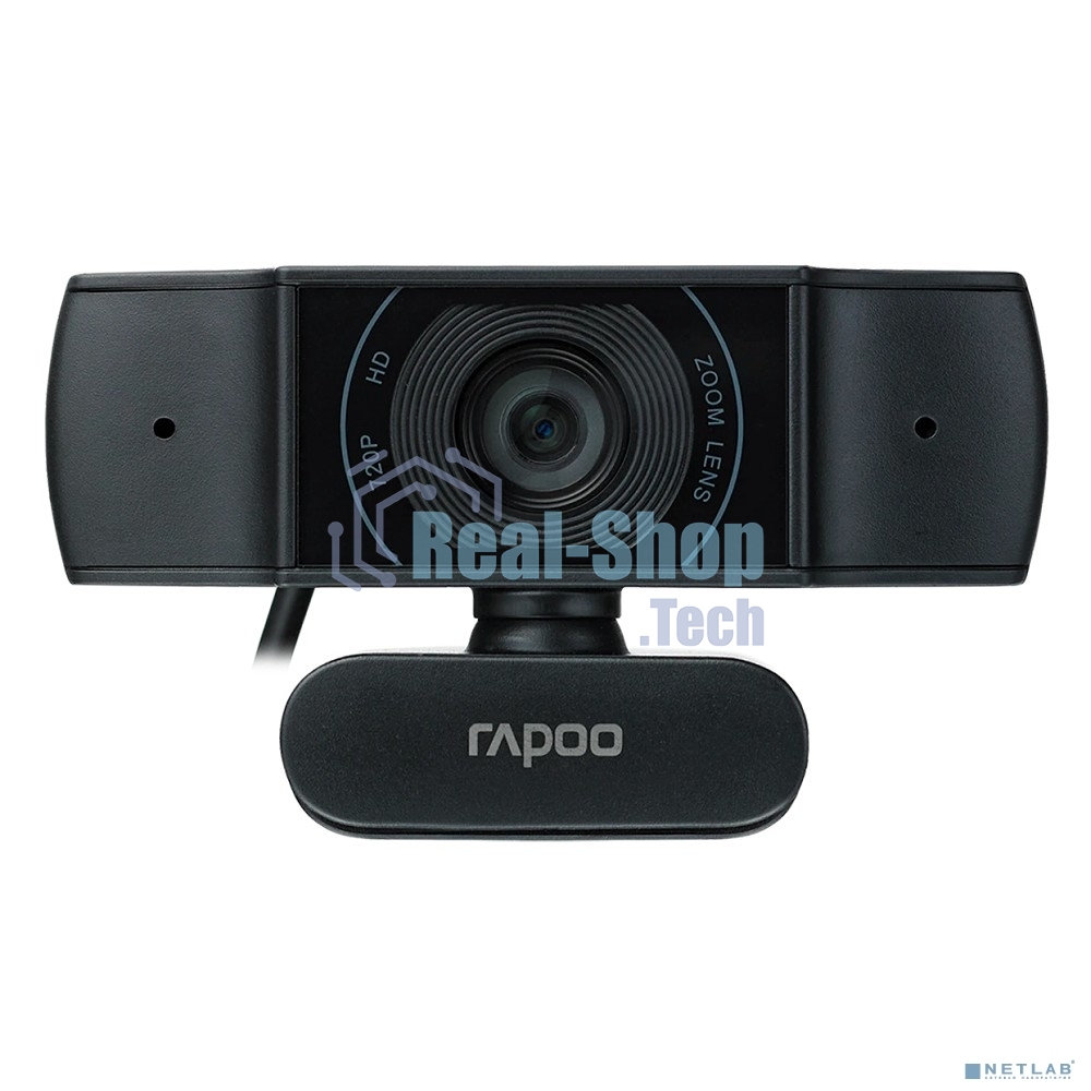 Веб-Камера Rapoo C200, USB 2.0, 1280x720/640x480, 2.0Mpx, Микрофон, Крепление: зажим, Черный