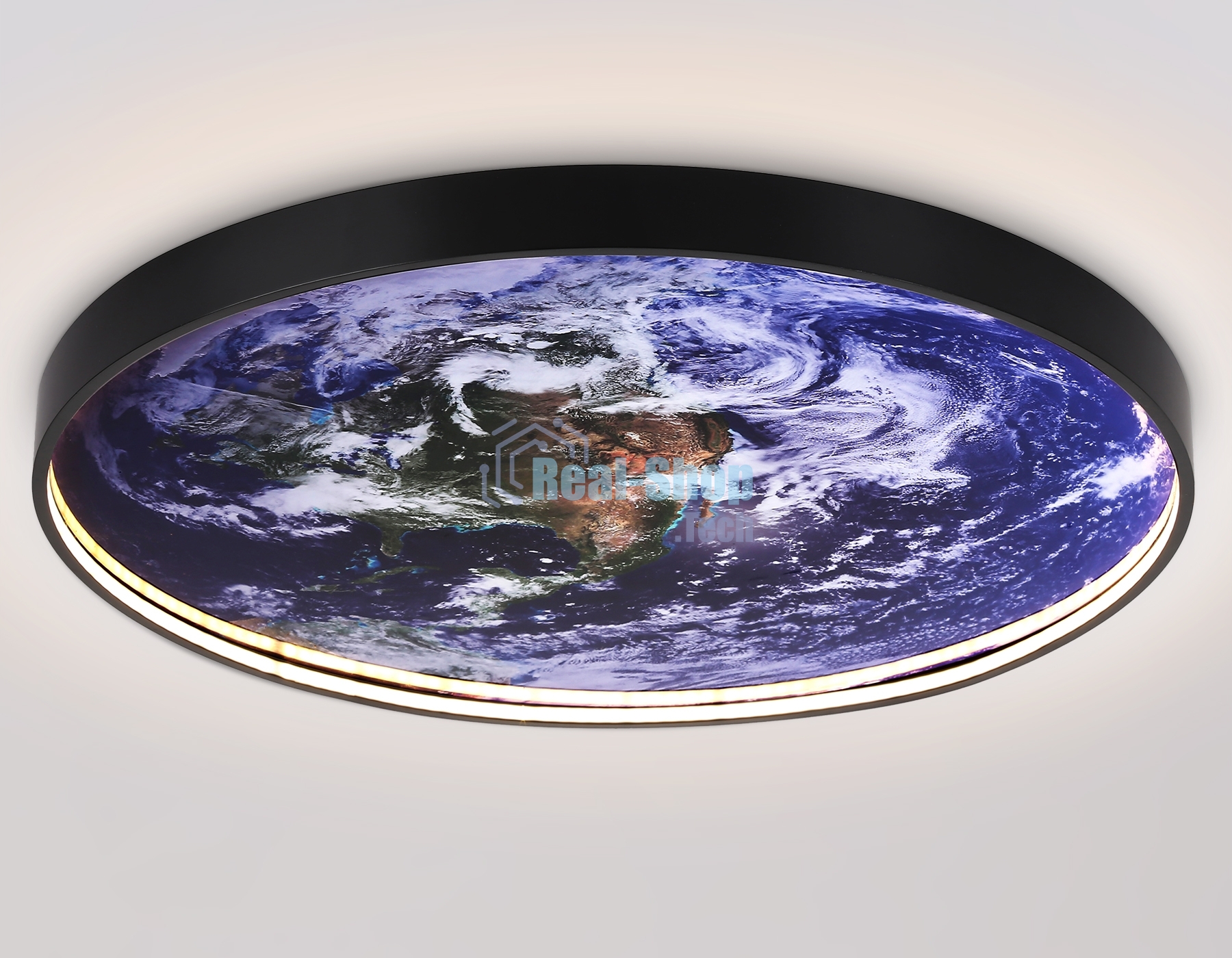 Настенно-потолочный светодиодный светильник Ambrella light FW11136 BK черный 50W LED 3000-6400K D800*38