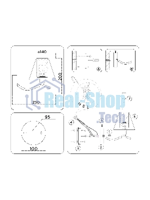 Настенный светильник Ambrella light LH57095 BS/FR латунь/белый матовый E14 max 40W 230*140*200