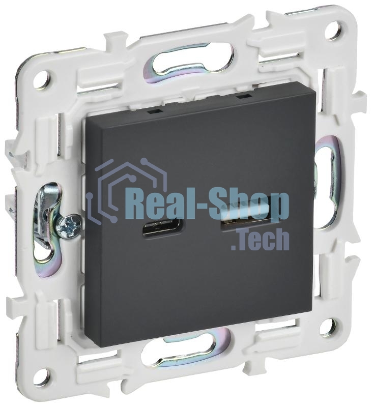 SKANDY Розетка USB A+C 18Вт SK-R13G графит  | SK-U22-018-K53 | IEK