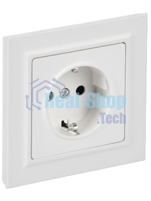 Розетка IEK BR-R14-16-K91-F BRITE РСР14-1-0-БрАБ 16А в сборе с заземл. защ. шторки арктич. бел.