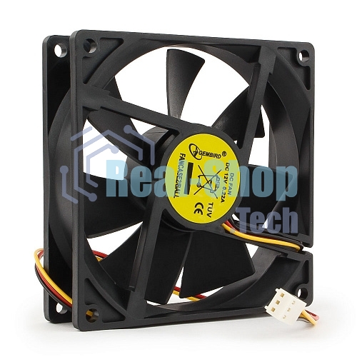 Вентилятор для корпуса Gembird FANCASE2/BALL черный, 90 мм, 2500 об/мин, 26 дБ, 3 pin