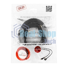 Кабель Cablexpert HDMI CC-HDMI490-10, 19M/19M, v2.0, медь, позол.разъемы, экран, угловой, 3м, черный, пакет