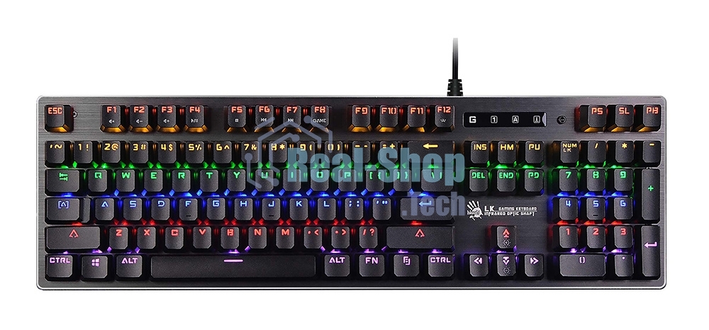 Клавиатура проводная A4Tech B760 механическая черный/серый USB Gamer LED