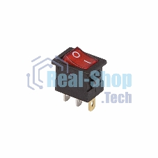 Выключатель клавишный Rexant 12V 15А (3с) ON-OFF красный с подсветкой Mini