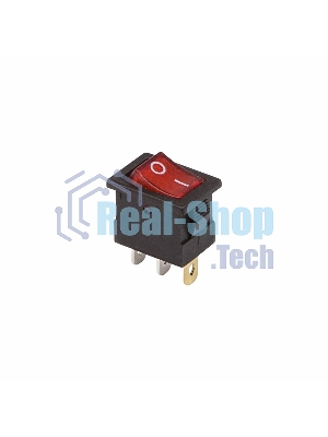 Выключатель клавишный Rexant 12V 15А (3с) ON-OFF красный с подсветкой Mini