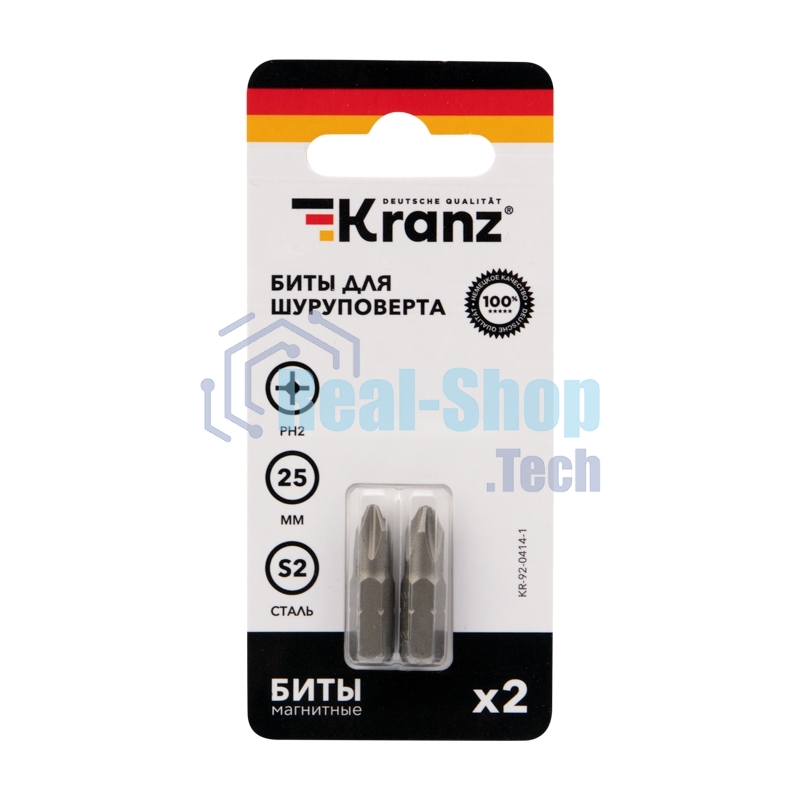 Бита для шуруповерта Kranz PH2х25 мм (2 шт./уп.)