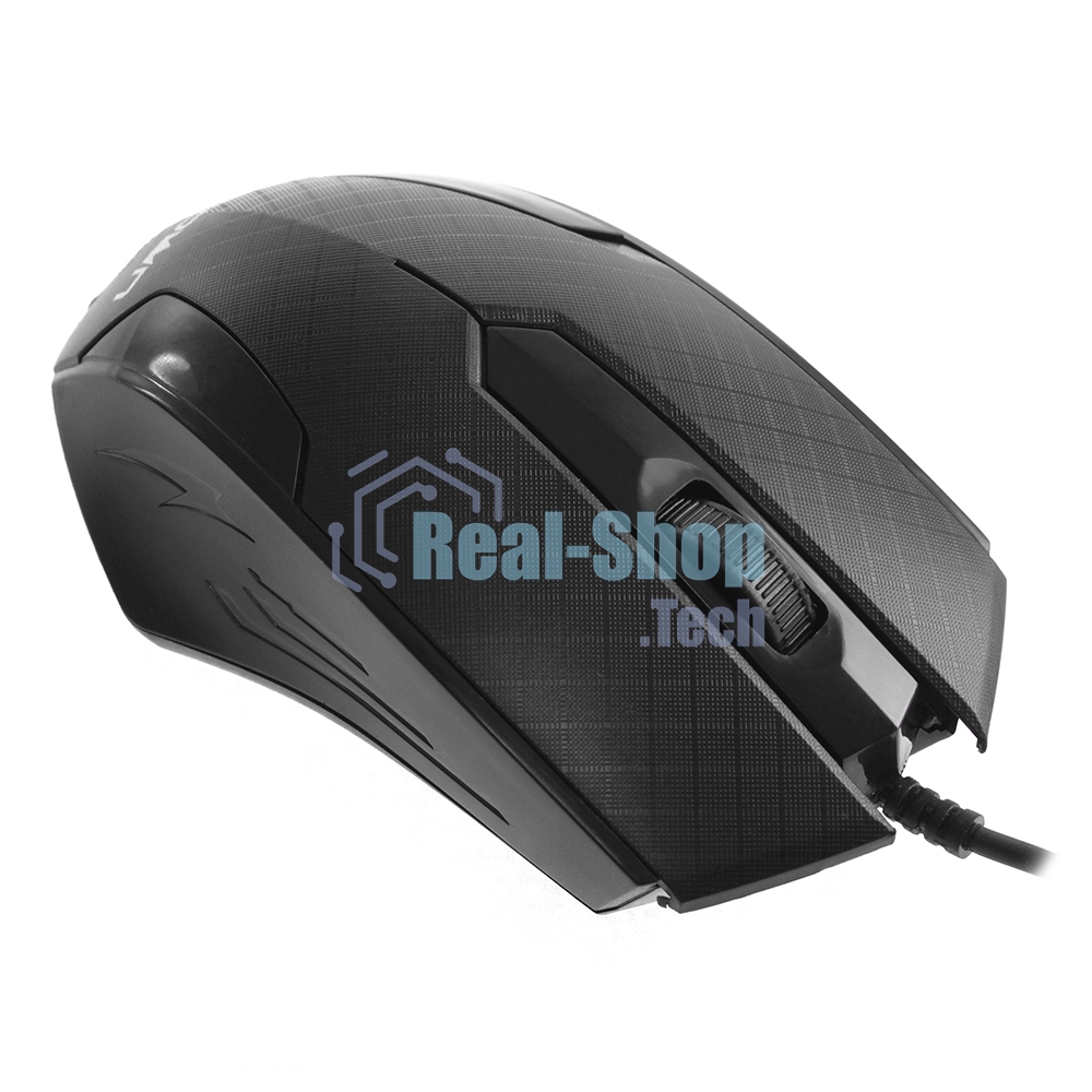 Мышь проводная Crown CMM-100 черный, 1000 dpi, USB, кнопки - 3