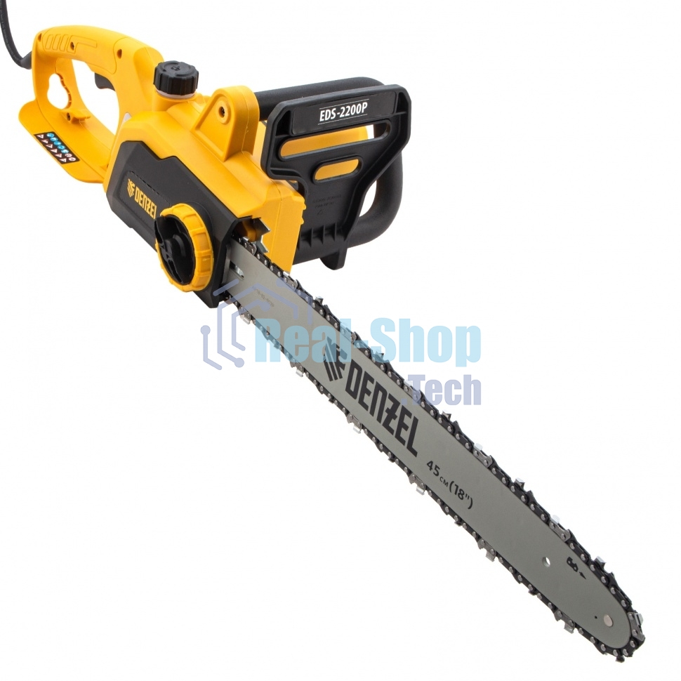 Пила цепная электрическая Denzel EDS-2200P 2,2кВт, поперечная, шина 45см, шаг 3/8, паз 1,3 мм, 63 зв