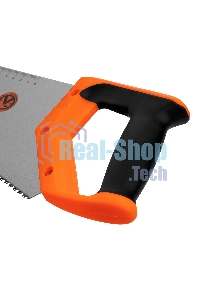 Ножовка по дереву Sparta 400 мм, 7-8 TPI, зуб-2D, каленый зуб, линейка, двухкомпонентная рукоятка