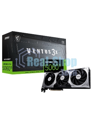 Видеокарта MSI RTX 5060 Ti VENTUS 3X OC 16GB, NVIDIA RTX 5060 Ti, 16 ГБ GDDR7, 128 бит, PCI-e 5.0, 1xHDMI, 3xDP, 2602 МГц