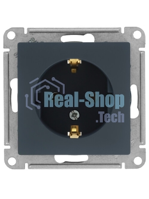 Механизм розетки 1-м СП AtlasDesign 16А IP20 с заземл. грифель
