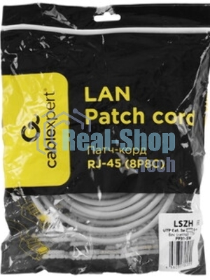 Патч-корд LSZH UTP Cablexpert PP31-5M cat.5e, 5м, литой, многожильный, серый