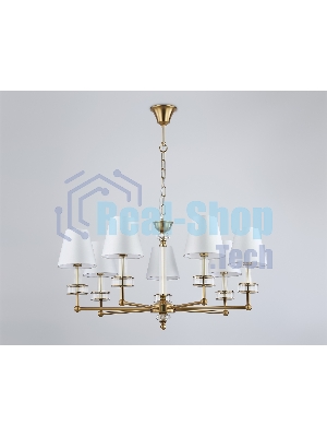 Люстра Ambrella light LH71023/7 BS/WH латунь/белый E14*7 max 40W D820*1130