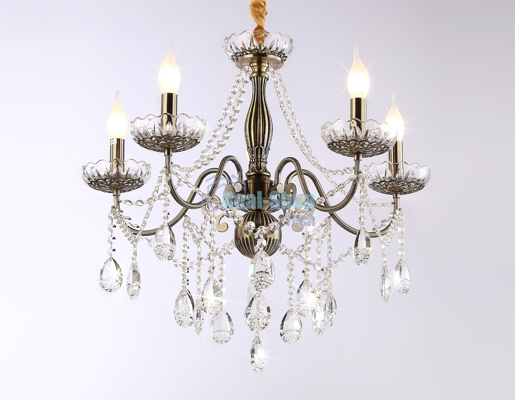 Светильник Ambrella light TR4949/5 SB/CL бронза/прозрачный E14/5 max 40W D620*585