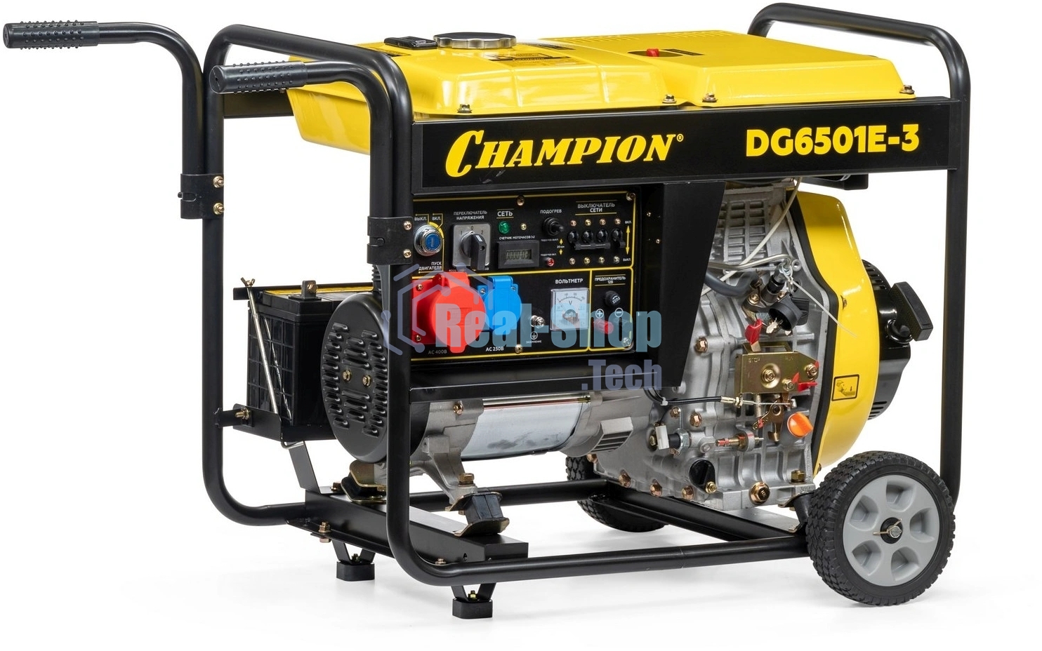 Электрогенератор дизельный Champion DG6501E-3, 6.6 кВт, 82 дБ, 103 кг