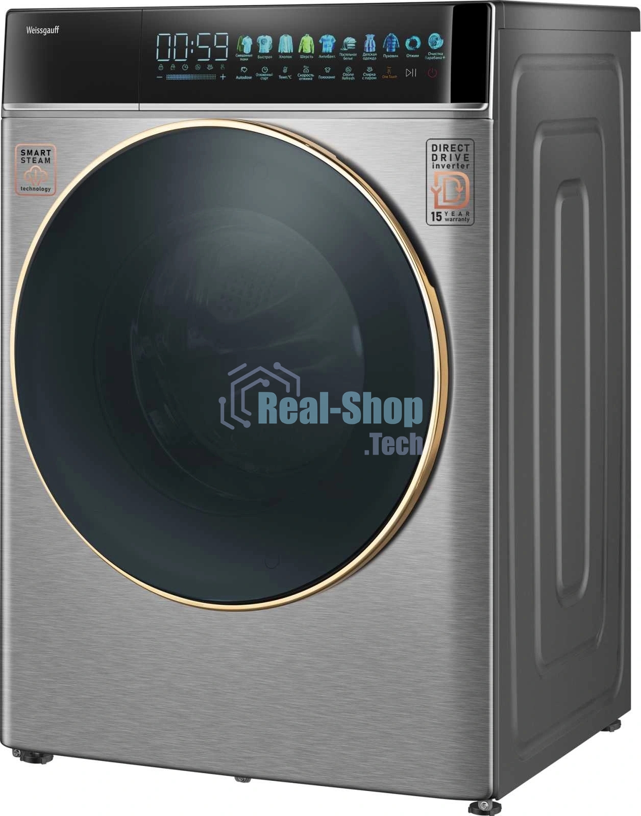 Стиральная машина Weissgauff WM 58411 Direct Drive Inverter Premium Steam Steel