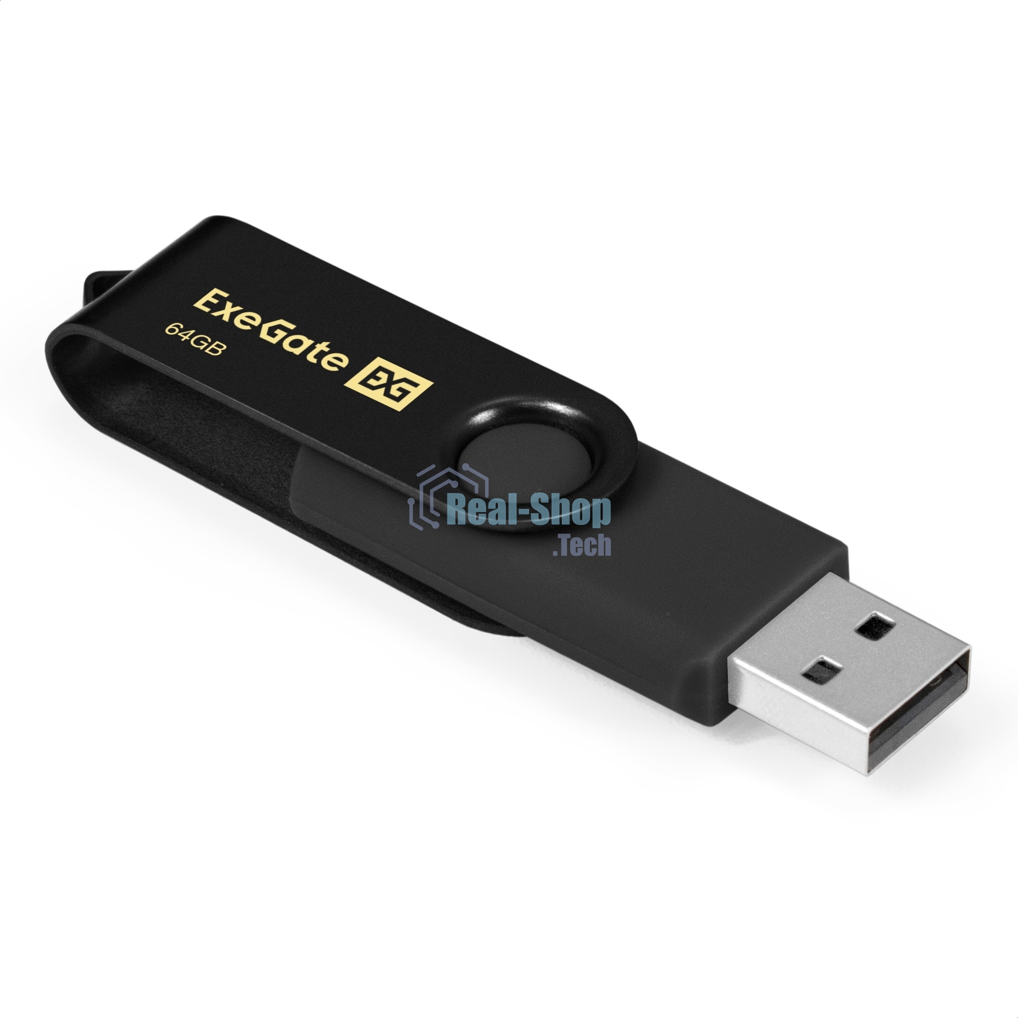 Exegate EX302054RUS USB-флеш накопитель ExeGate Jet 64GB черный (USB2.0, 480Mbps, пластик/металл)